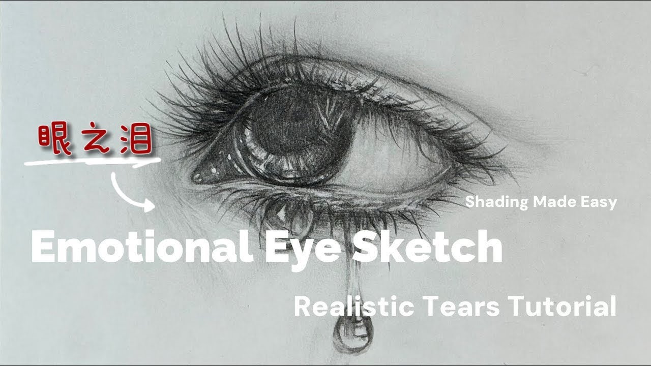 Advanced Crying Eye Drawing Tutorial | Tears, Shadows & Highlights | Realistic Pencil in Real Time