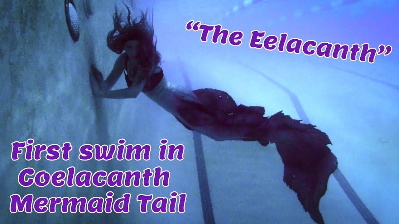 First Swim in Coelacanth Mermaid Tail - 