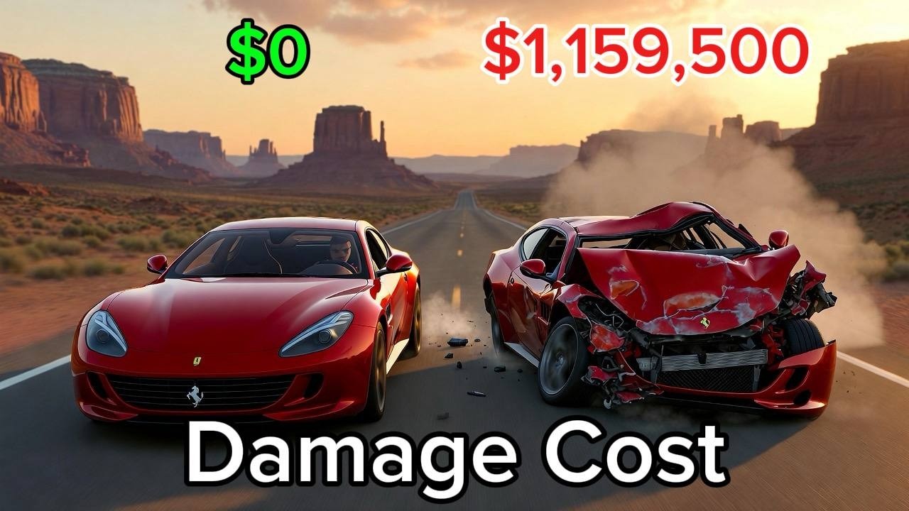 Realistic Crashes BeamNG.Drive Damage Cost Ferrari GTC4 | Epic Wallet Survival