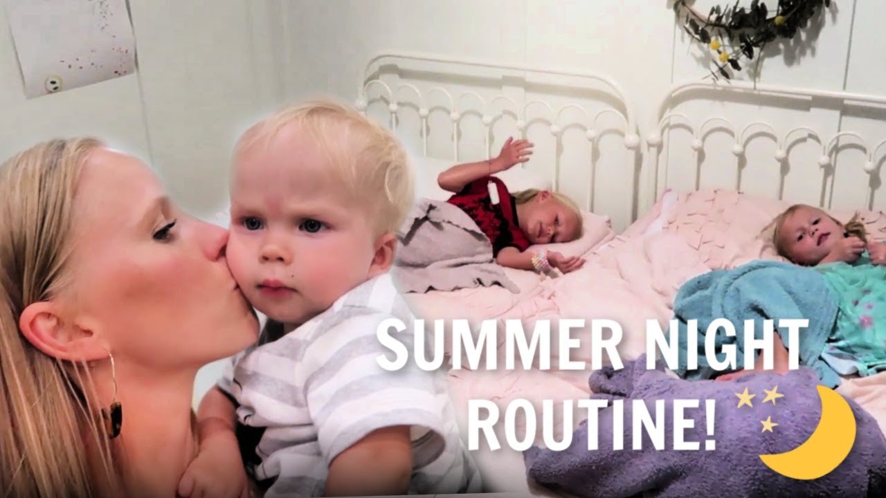 OUR REAL SUMMER NIGHT TIME ROUTINE WITH 5 KIDS!