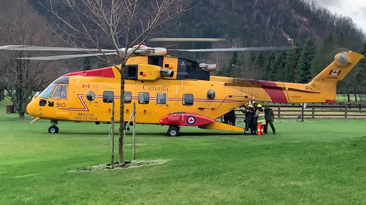 Rescue helicopter ferries those caught in B.C. slides to safety