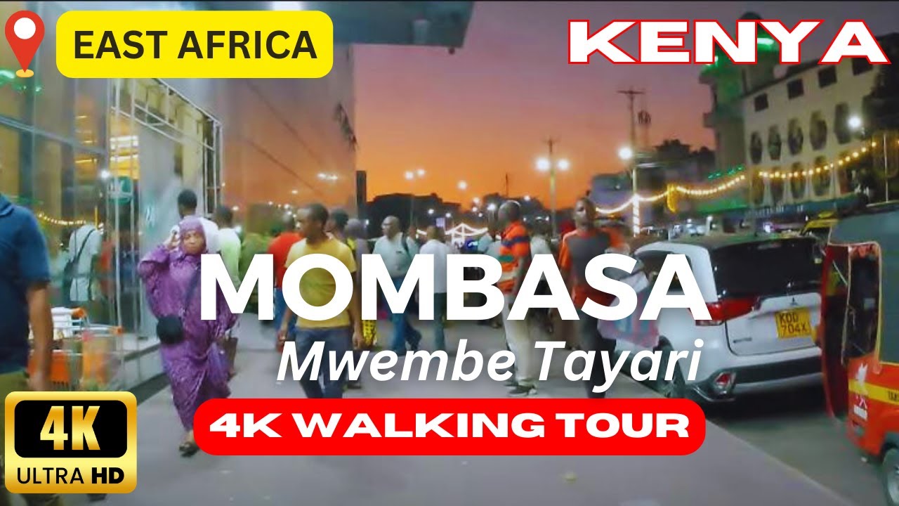 🌙 Exploring Mombasa CBD at Night: Enchanting Walking Tour in 4K 🚶&zwj;♂️