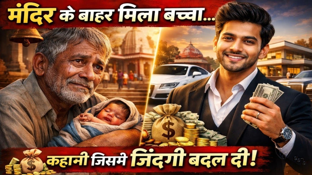 मंदिर के बाहर मिला बच्चा… 20 साल बाद बना करोड़पति | Emotional Hindi Story