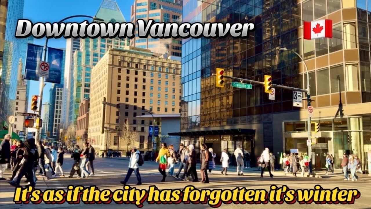Downtown  Vancouver /Waterfron, Canada place , Gastown Steam Clock /☀️Relaxing Walk/BC🇨🇦[4K]