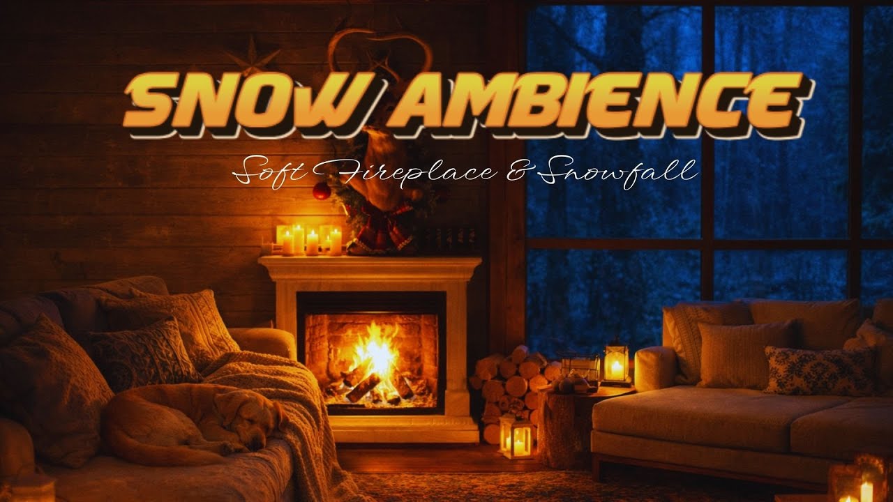 Perfect Winter Escape ❄️ Warm Fireplace & Snowy Night Ambience