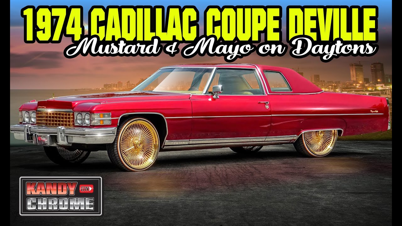 1974 Cadillac Coupe Deville  |  MUSTARD AND MAYO ON DAYTONS