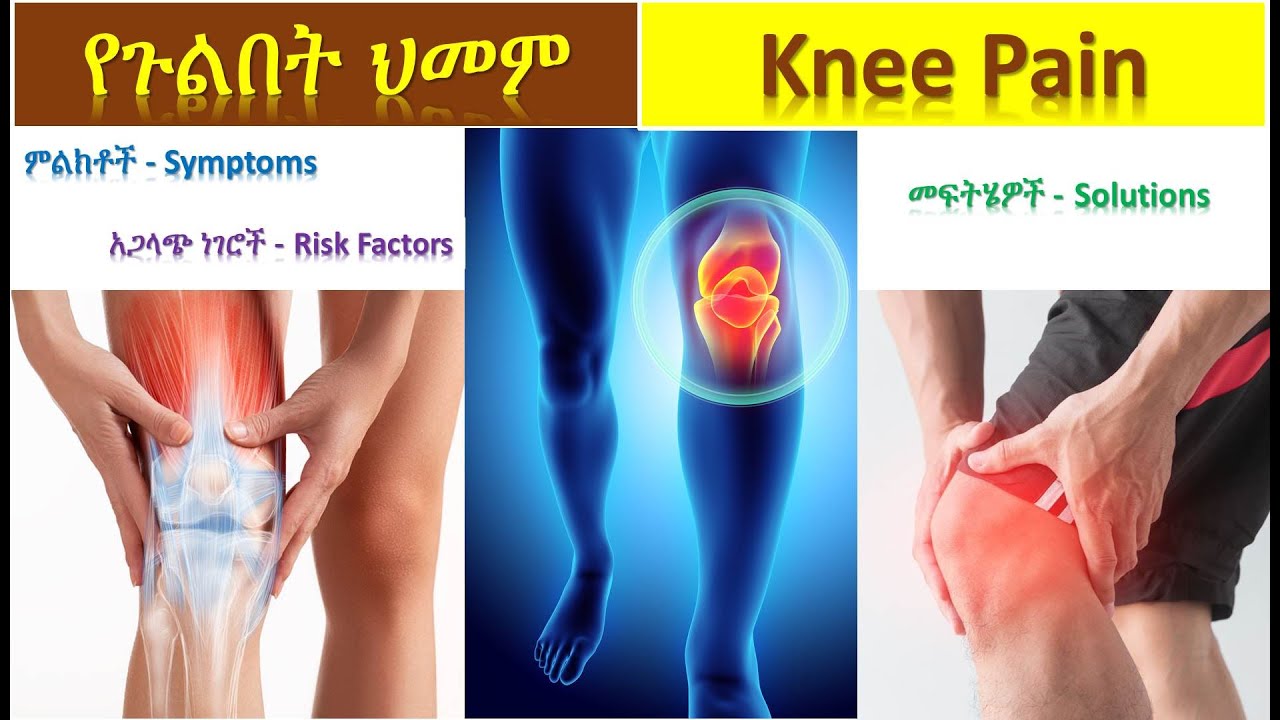 የጉልበት ህመም (ምልክቶች ፣ አጋላጭ ነገሮች እና መፍትሄዎች) | Knee Pain (Symptoms, Risk Factors and Solutions)