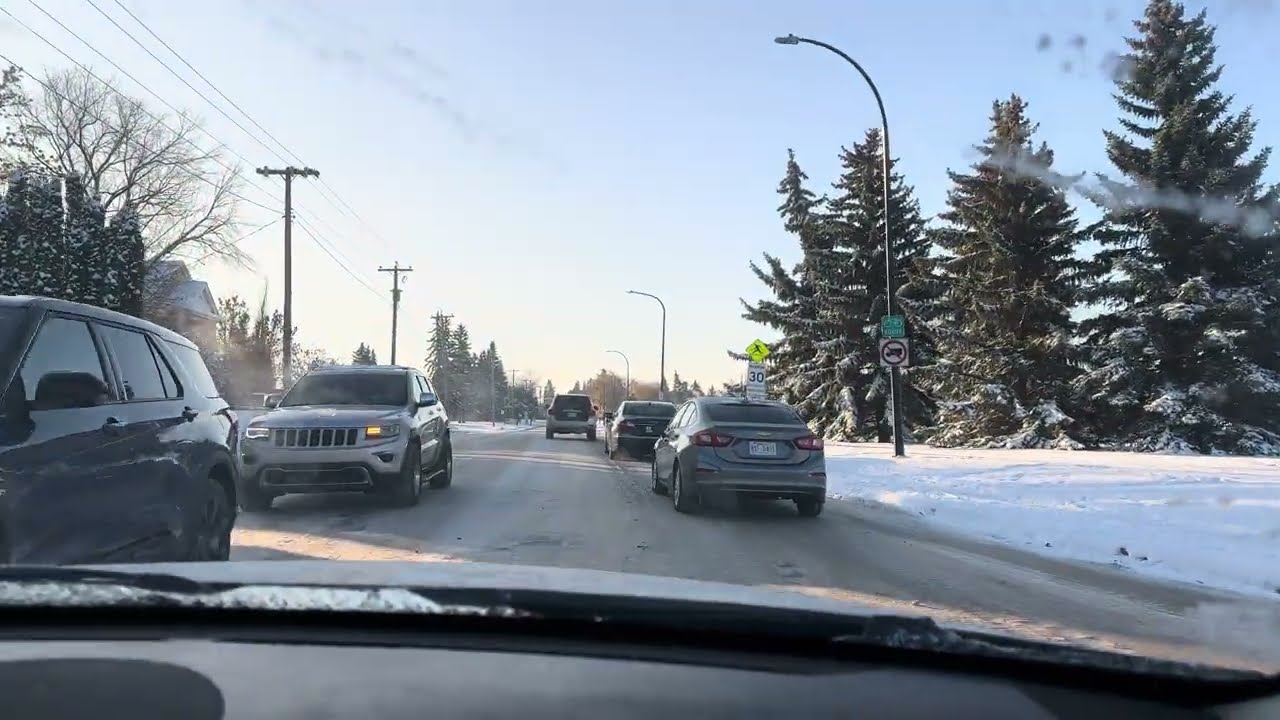 Driving on a snowy road at Red Deer, Alberta | Canada Life