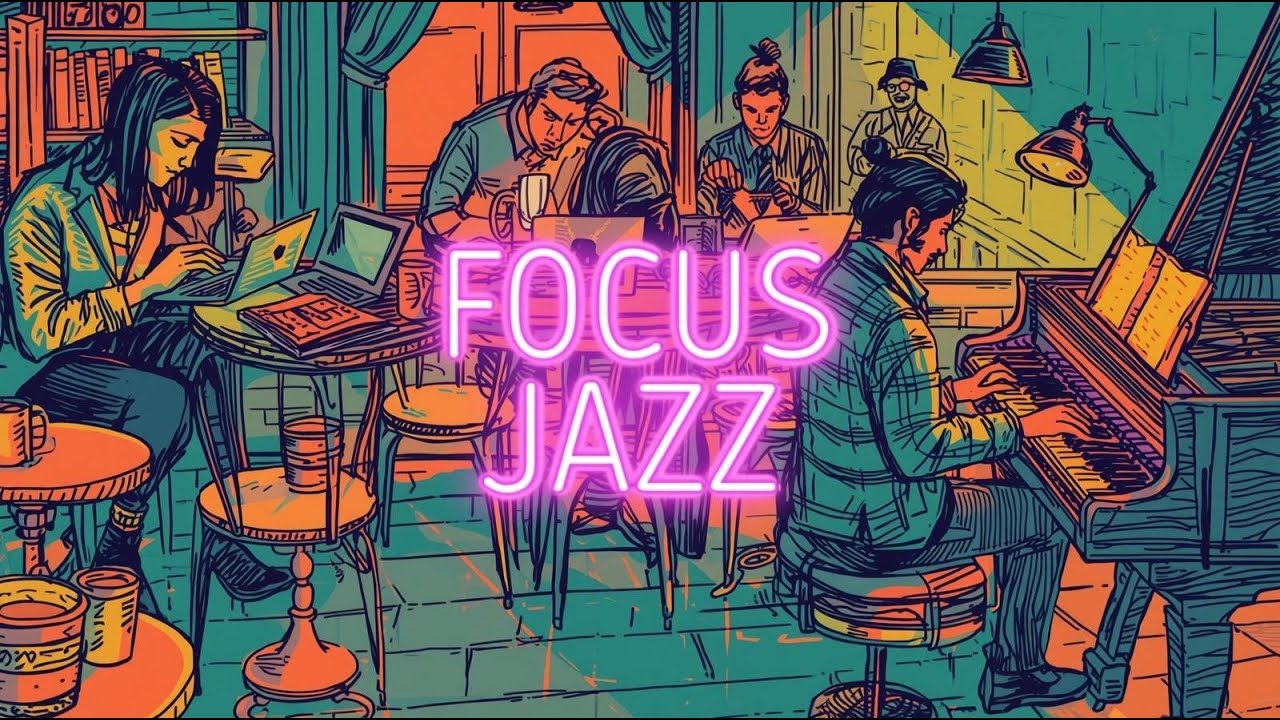 🎧 Deep Focus Jazz Background with Purple | Calm Piano for Work & Study