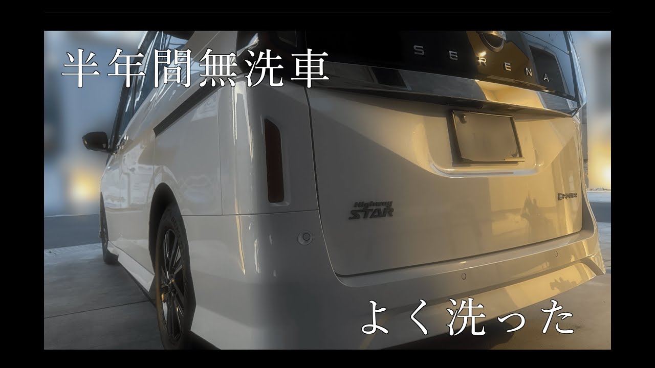 「手洗い洗車」半年ぶりに雨ざらしセレナ徹底洗車