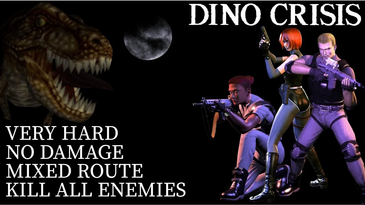 Dino Crisis - No Damage, Kill All Enemies, Mixed Route, Very Hard Difficulty - No Commentary