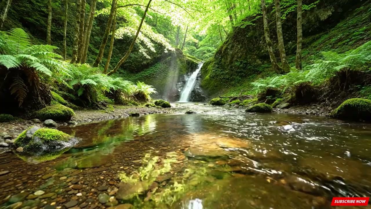 Relaxing with Gentle Stream & Relaxing Nature Sounds for Sleep & Focus Birds singing