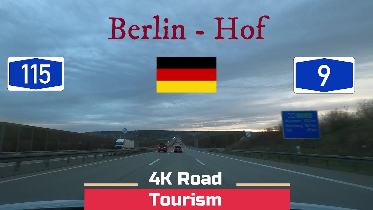 Driving in Germany from Berlin to Hof on A9