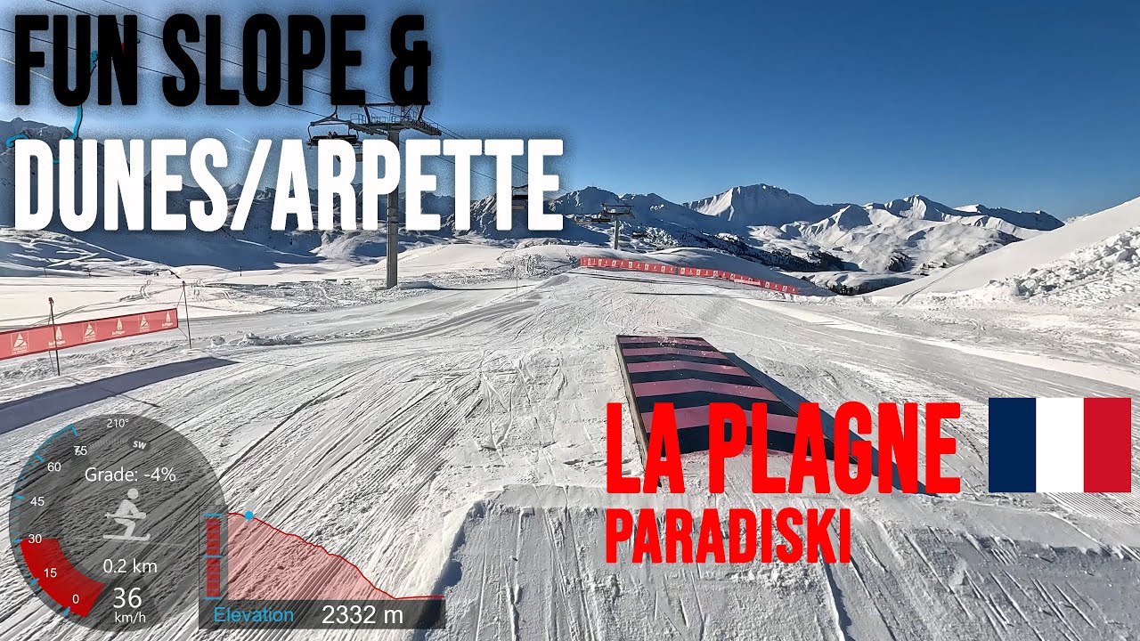 [4K] Skiing La Plagne - Bellecôte, Fun Slope & Dunes/Arpette (Blue), Paradiski France, GoPro HERO11