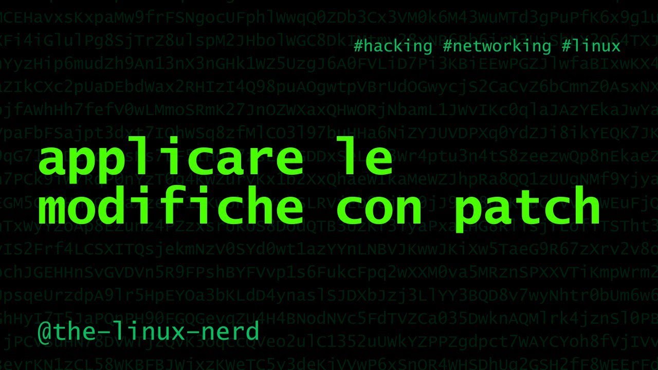 GNU/Linux: applicare le modifiche con patch