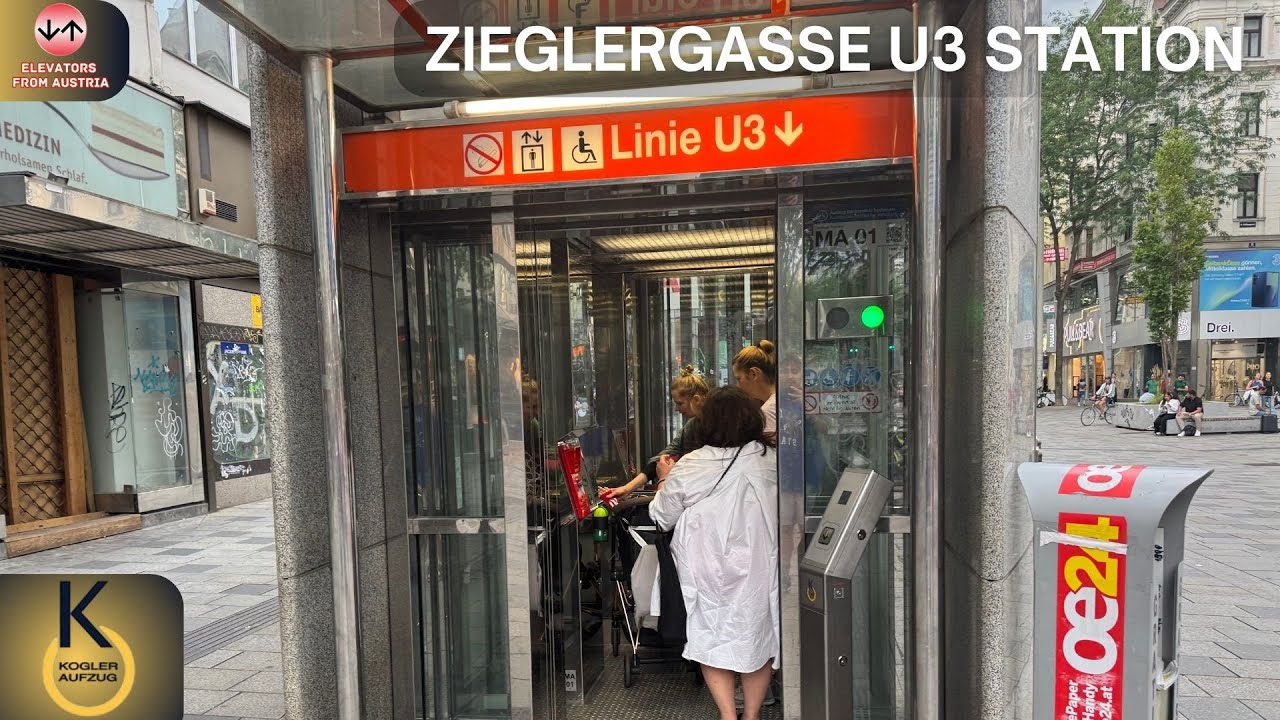 4 1992 Schindler (mod. Kogler) BD traction elevators@Zieglergasse U3 Station, Vienna, Austria