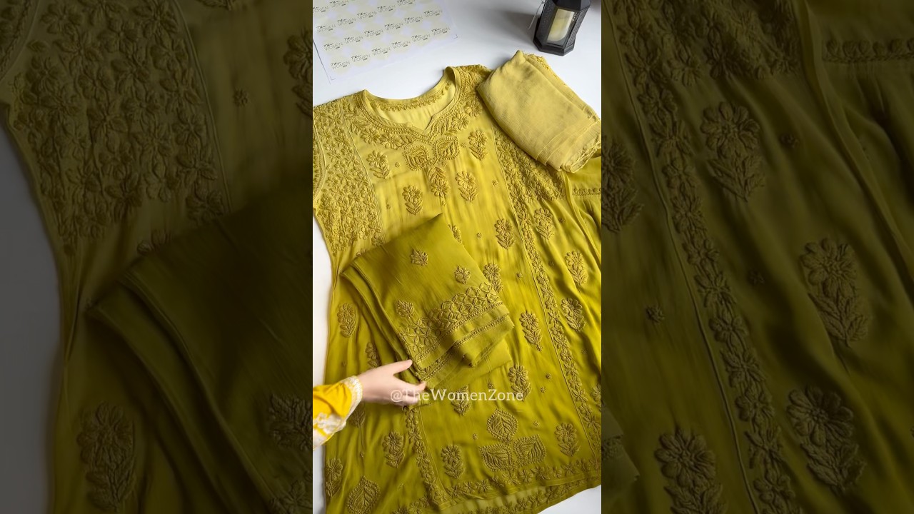 Chikankari 3Piece Set | Lucknowi Suit | Hand Embroidery Chikankari  #chikankari #lucknowichikankari