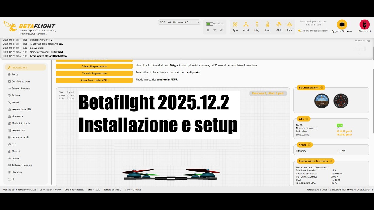 Betaflight 2025.12: Installo, Aggiorno e Configuro un Drone FPV da ZERO