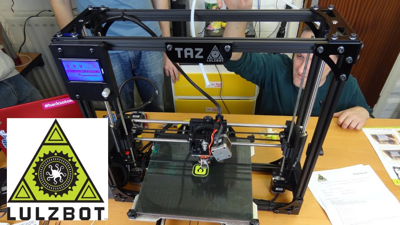 SoMakeIt - Lulzbot TAZ 3D Printer Unboxing and First Prints, at Southampton's Makerspace/Hackerspace
