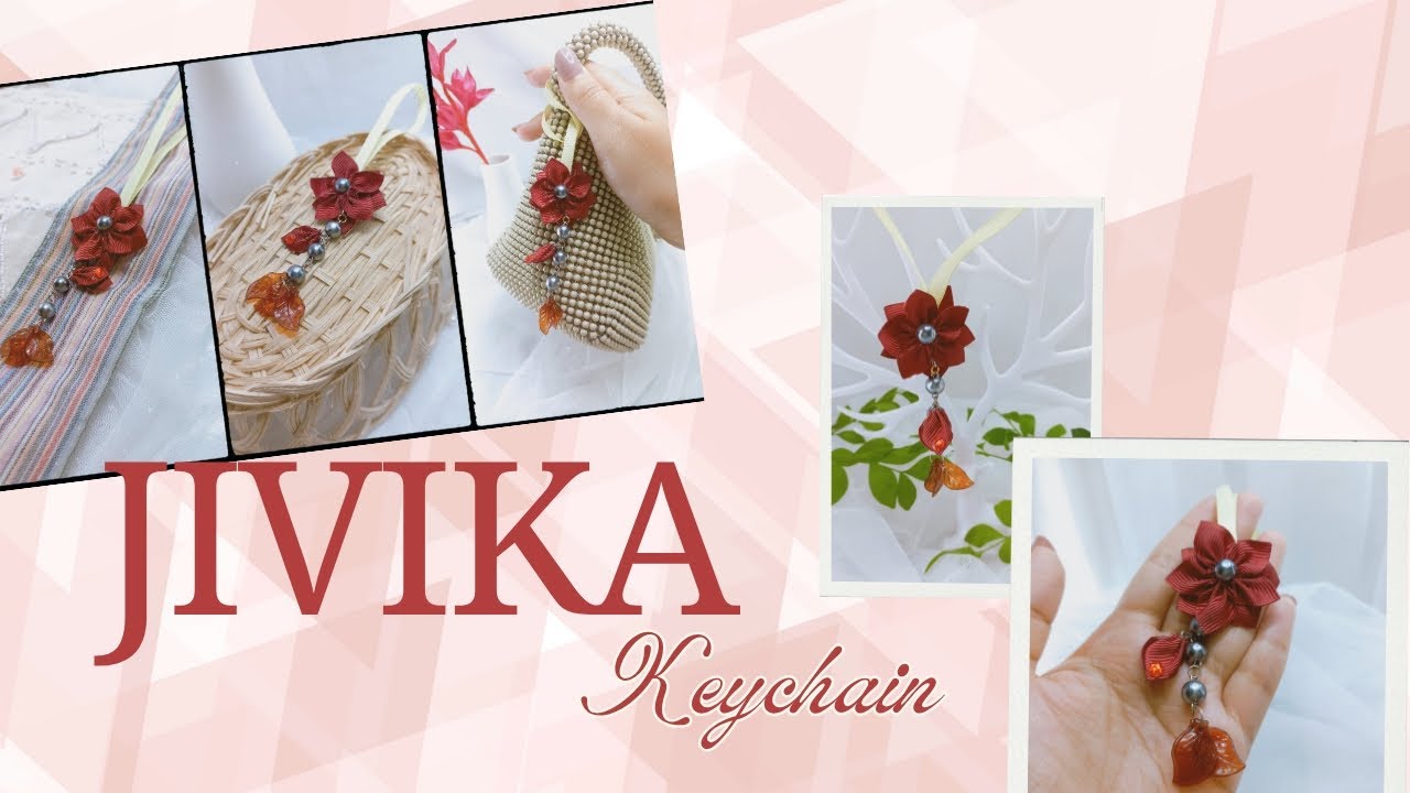 JIVIKA KEYCHAIN | Model gantungan kunci dari pita grossgrain bentuk bunga