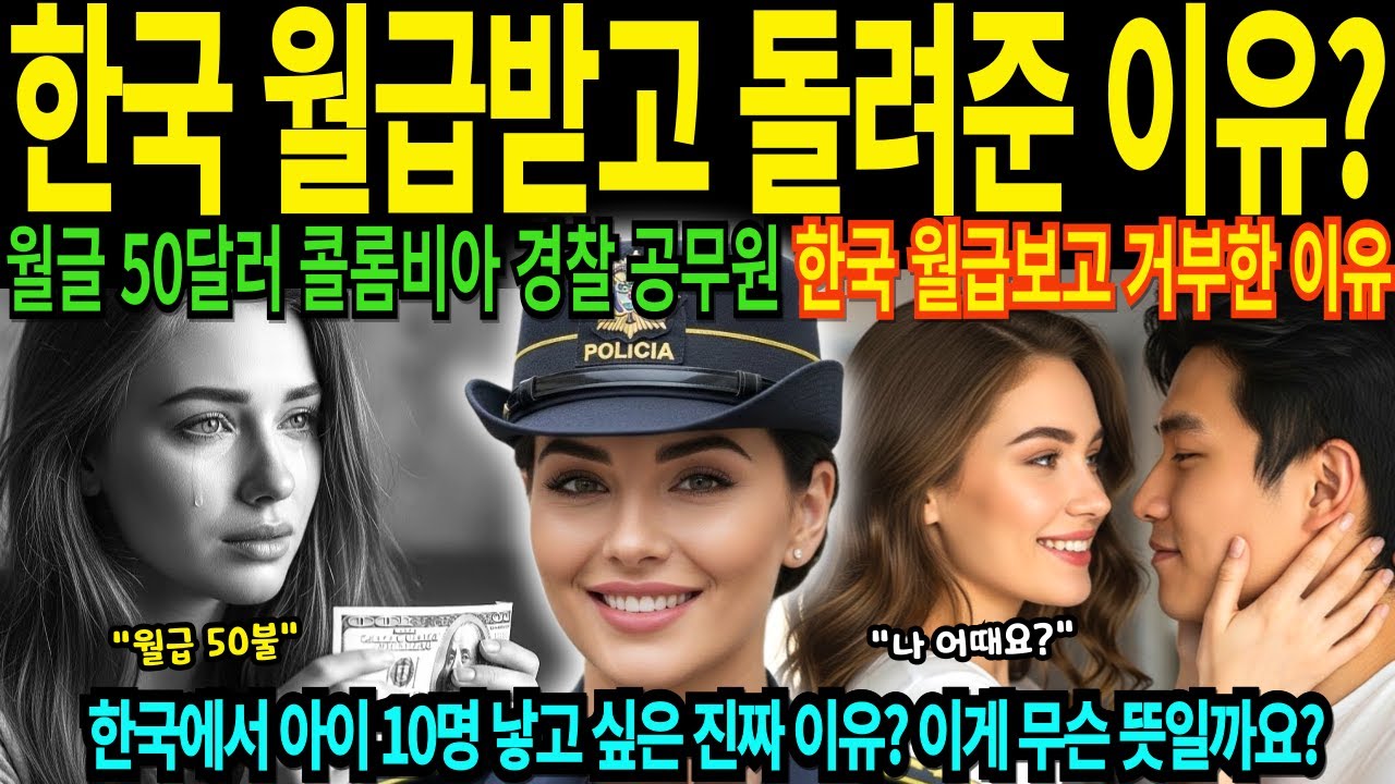 21살 콜롬비아 경찰 공무원 2년치 월급 한국에서 한달치 월급에 충격 받은 이유 한국에서 결혼해서 아이 10명 낳고 싶은 꿈이 생긴 여경 [해외감동사연]