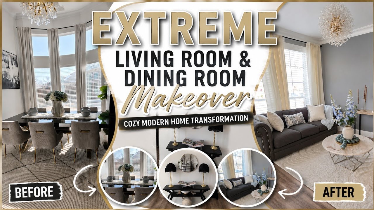 Living Room & Dining Room Makeover | From Dated to Dreamy ✨