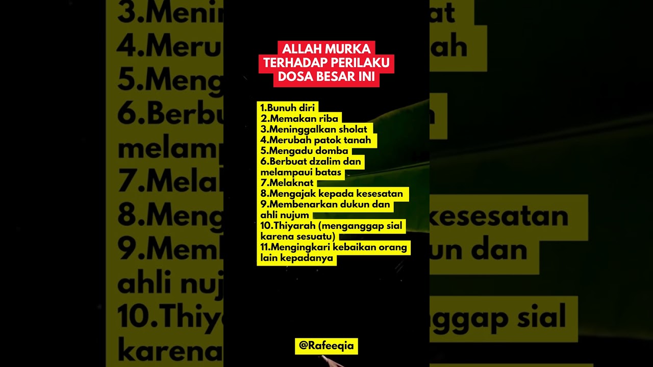 Dosa-dosa besar yang Allah murkai #short #shortsislami #dosa #dosabesar #dosadosabesar