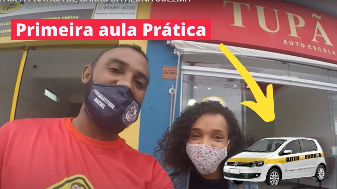 Primeira aula prática de carro da aluna Joelma