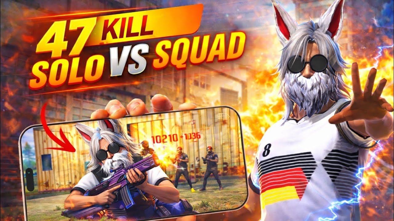 47 Kills Solo vs Squad 😱 1v4 Impossible Clutch | 99% Headshot Rate ⚡ | Free Fire Gameplay