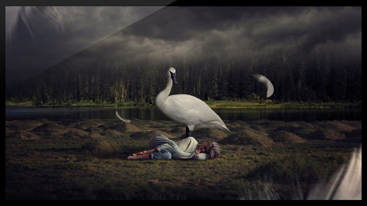 Photoshop Compositing Tutorial - Photo Manipulation - Girl and Swans