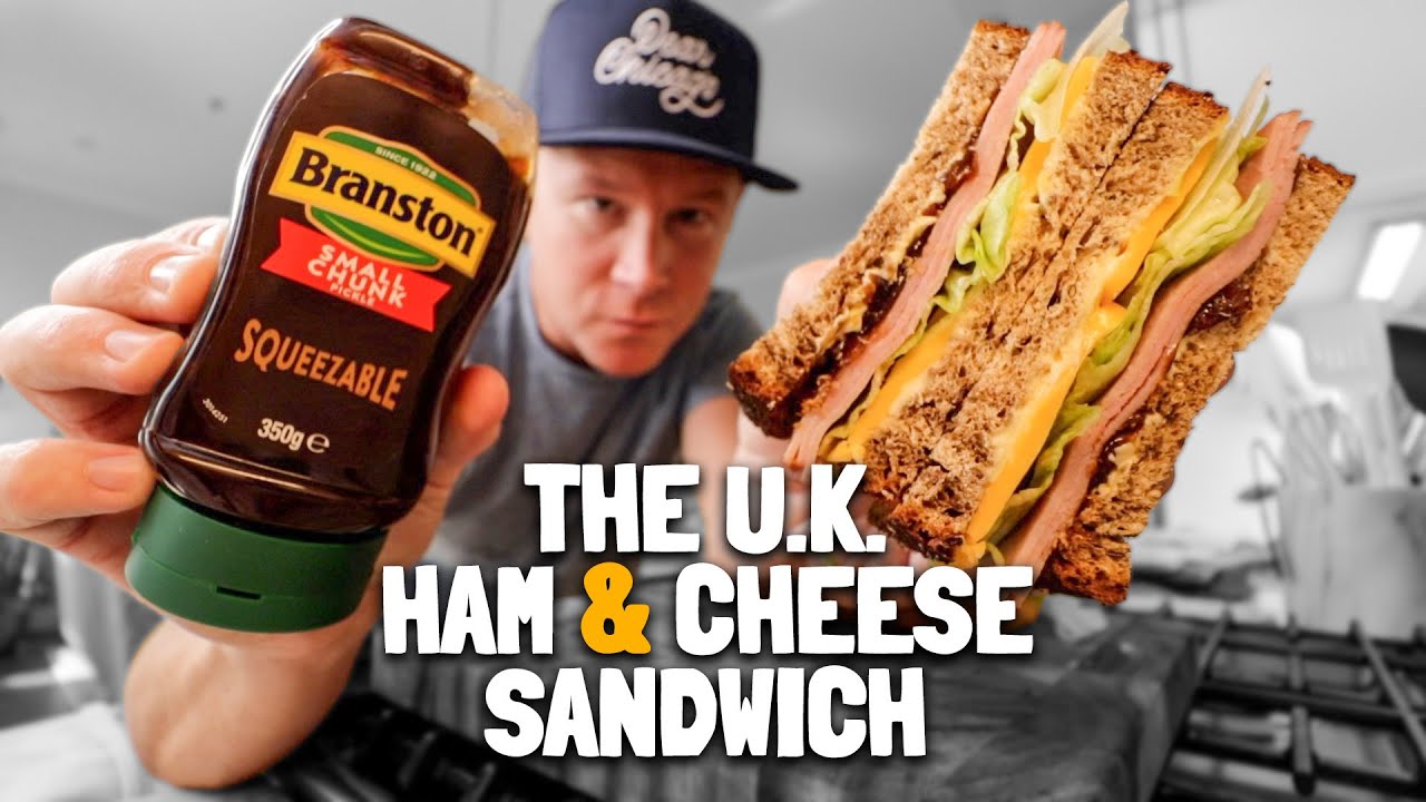 My first Ham & Cheese Sandwich with Branston's Small Chunk Pickle 🇬🇧🥪