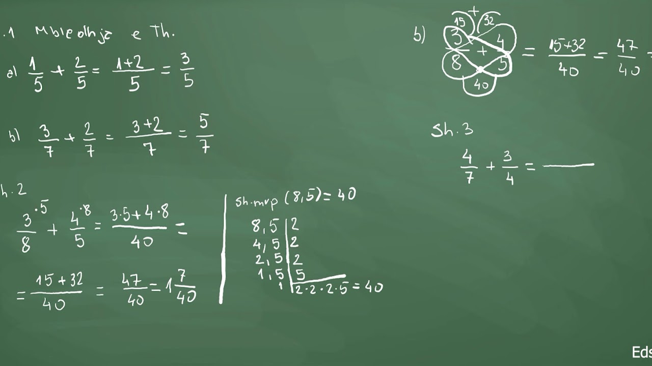 Matematikë | Klasa 6 | Periudha 2 | Mbledhja e thyesave