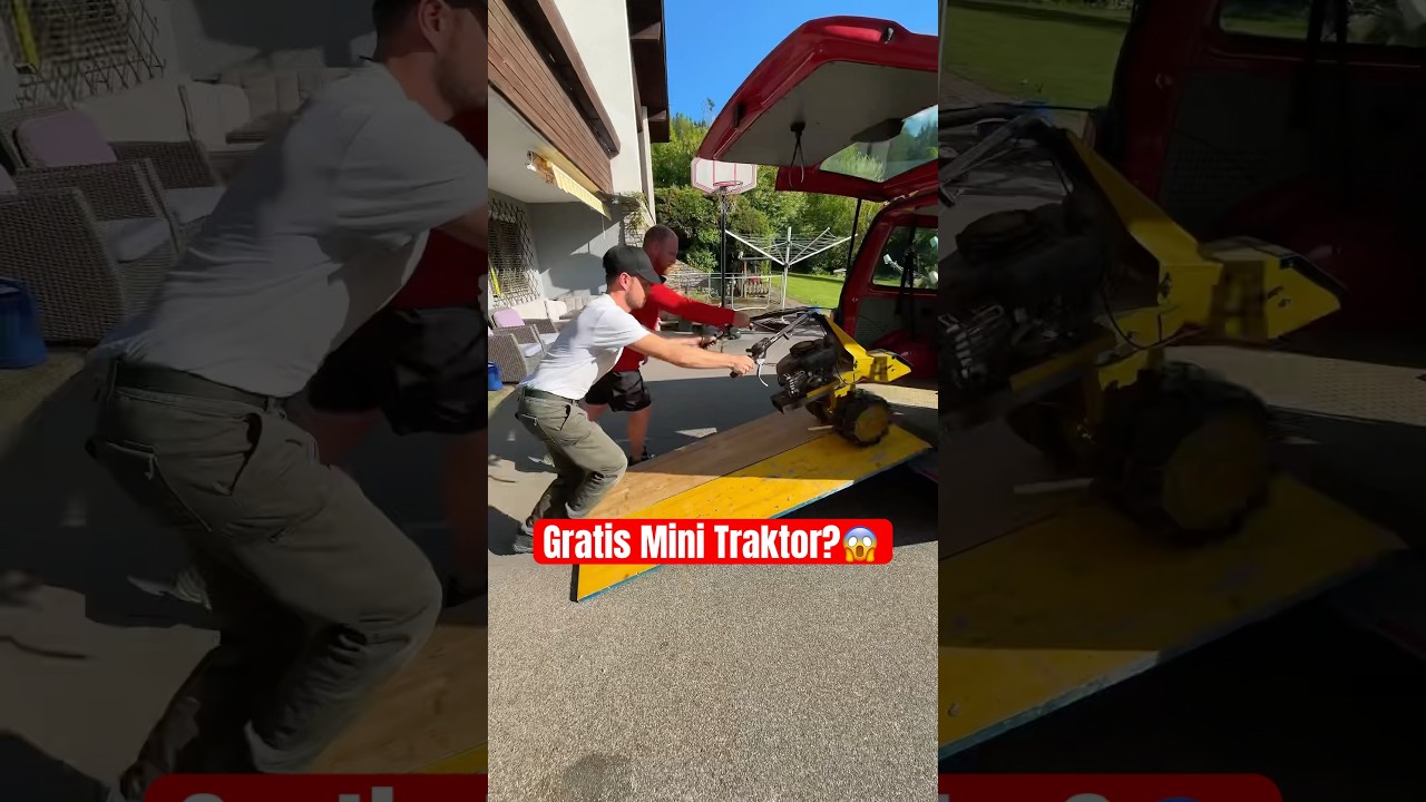 Geschenkter Mini-Traktor? Schrott oder Top?😱🚜 #landwirtschaft #experiment #rasenm&auml;her#heu #stroh#