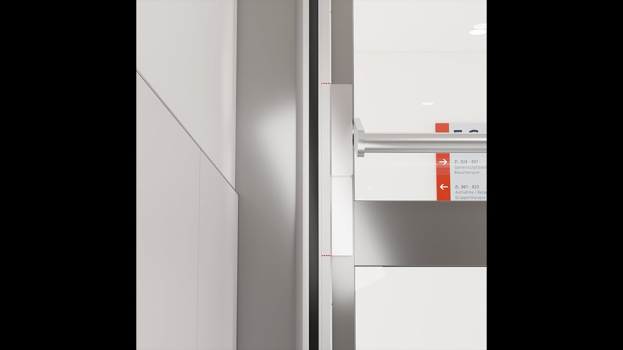 NR-32 UniSafe® Montage an Profiltür mit Rammschutzbügeln