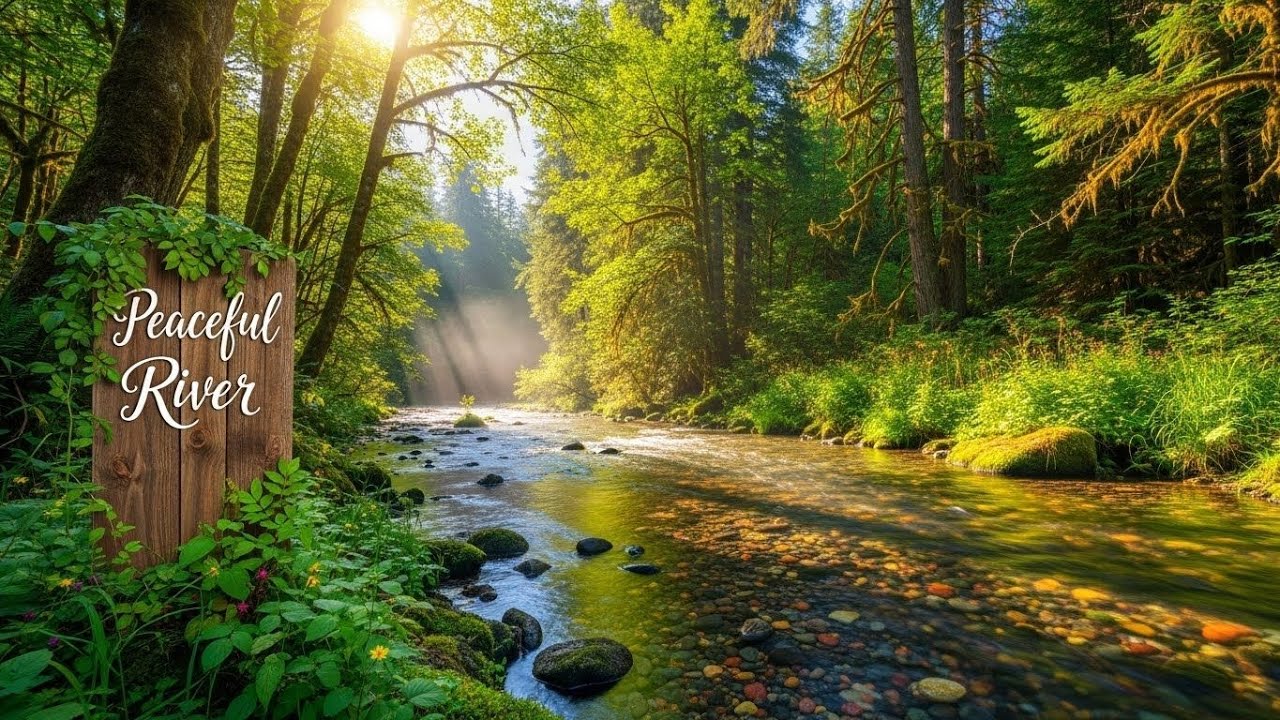 Peaceful River and Forest Ambience 🌊🌲 Flowing Water and Trees for Deep Sleep #2240
