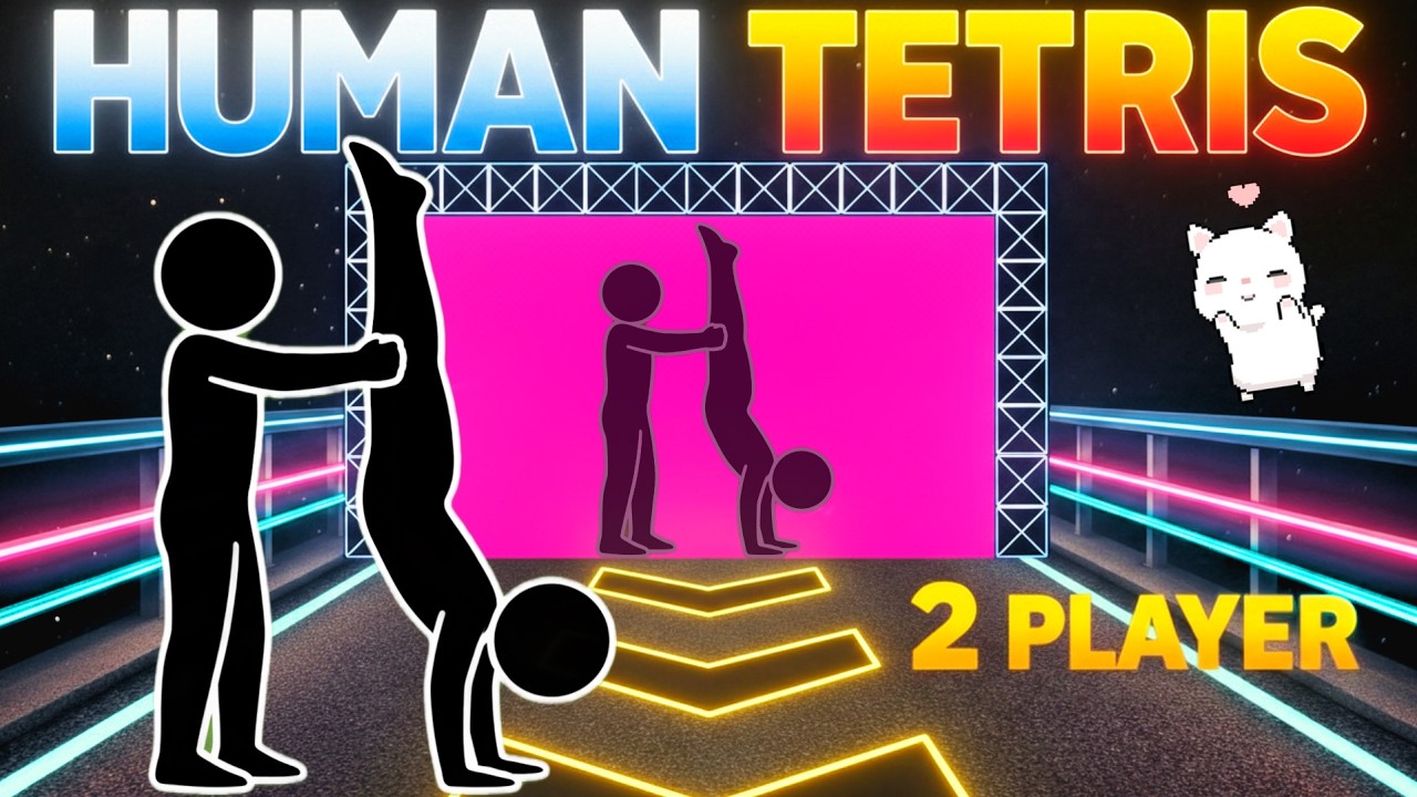 HUMAN TETRIS CO-OP x 2 Player 🔥 Immersive Interactive Warm Up 🔥 Full HD