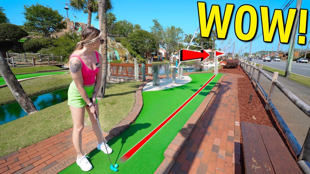 Elisha is on FIRE at this Mini Golf Course!