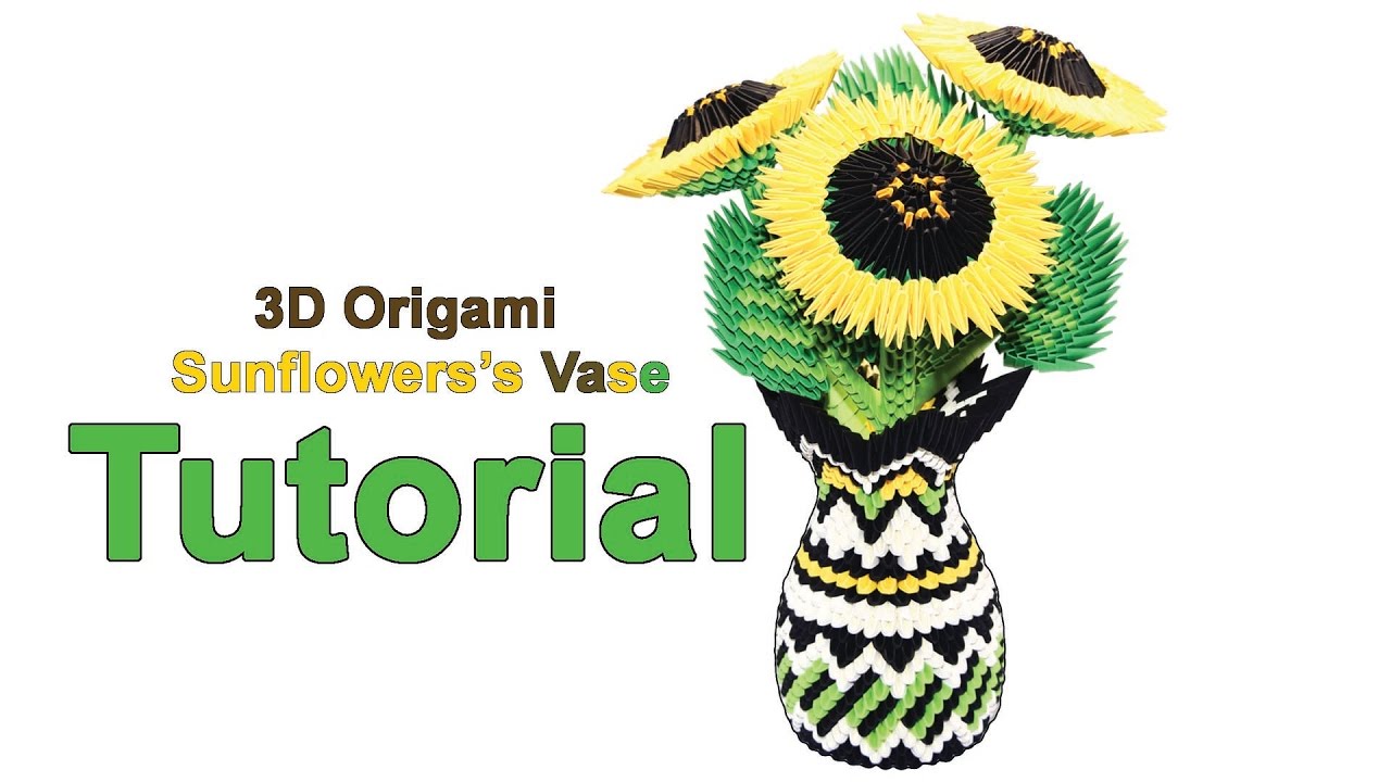 Origami 3d Sunflowers's Vase Tutorial 1/32 Origami 3d Vaso di girasoli Tutorial