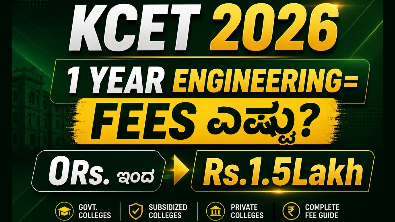 KCET 2026: HOW MUCH FEES FOR 1 YEAR ENGINEERING?