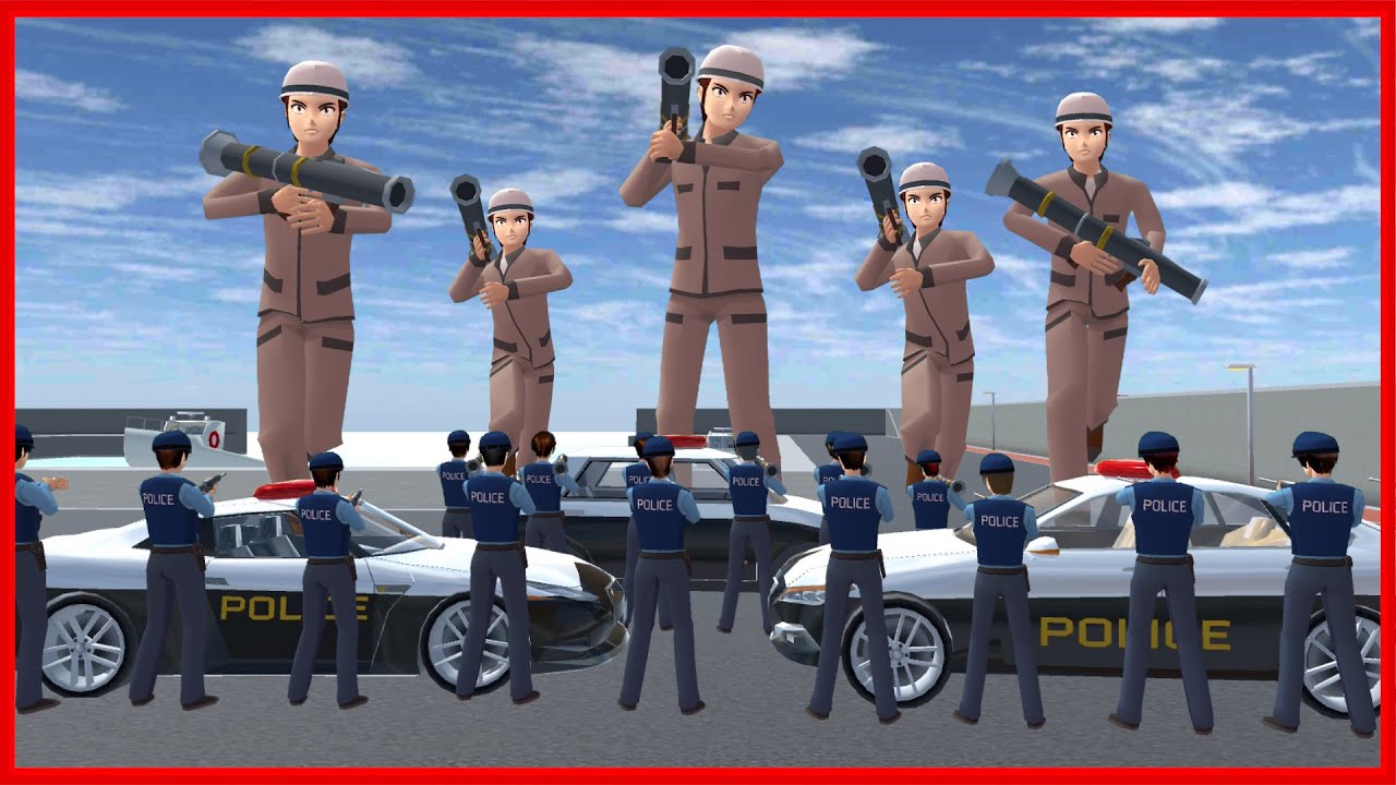 Construction Crew VS 1000 Police || SAKURA School Simulator