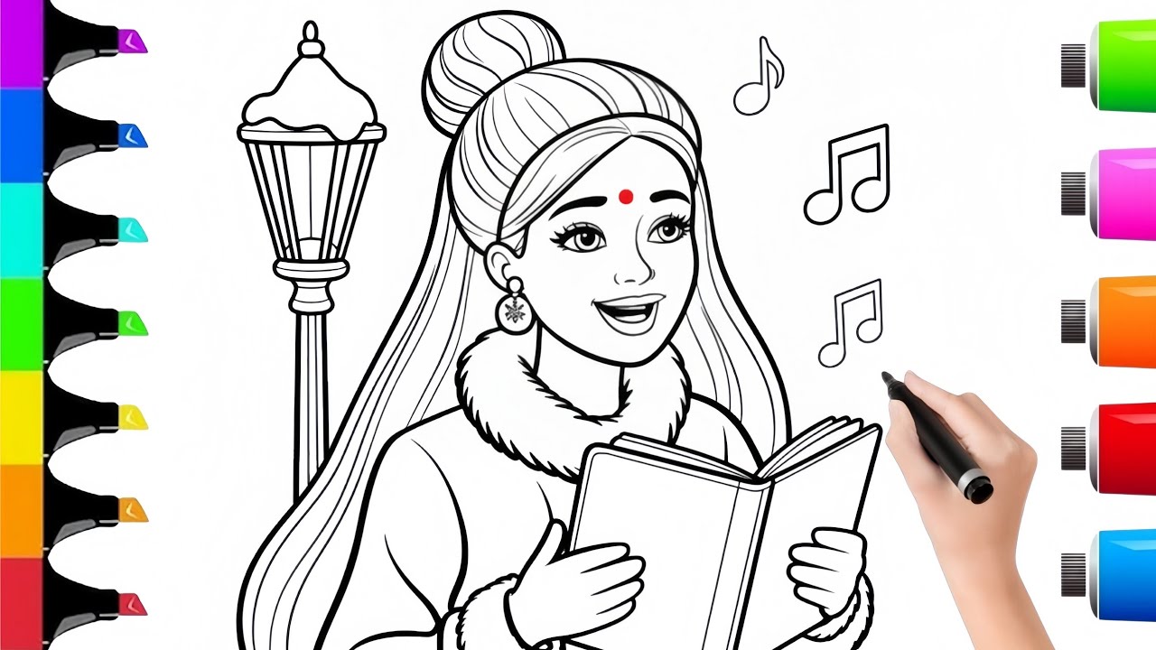 Beautiful Girl Reading Book Coloring Tutorial || Aesthetic Haris Gohar 