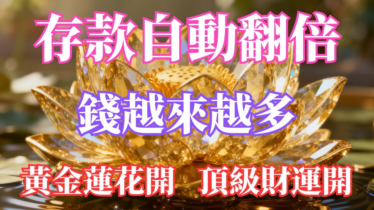 💰 頂級財運顯化音樂｜招財頻率啟動✨【讓你存款自動翻倍】正財偏財同步進來💵💎 存款翻倍不是運氣✨ 黃金蓮花財庫已開橫財・正財通通來｜超級靈驗招財音樂