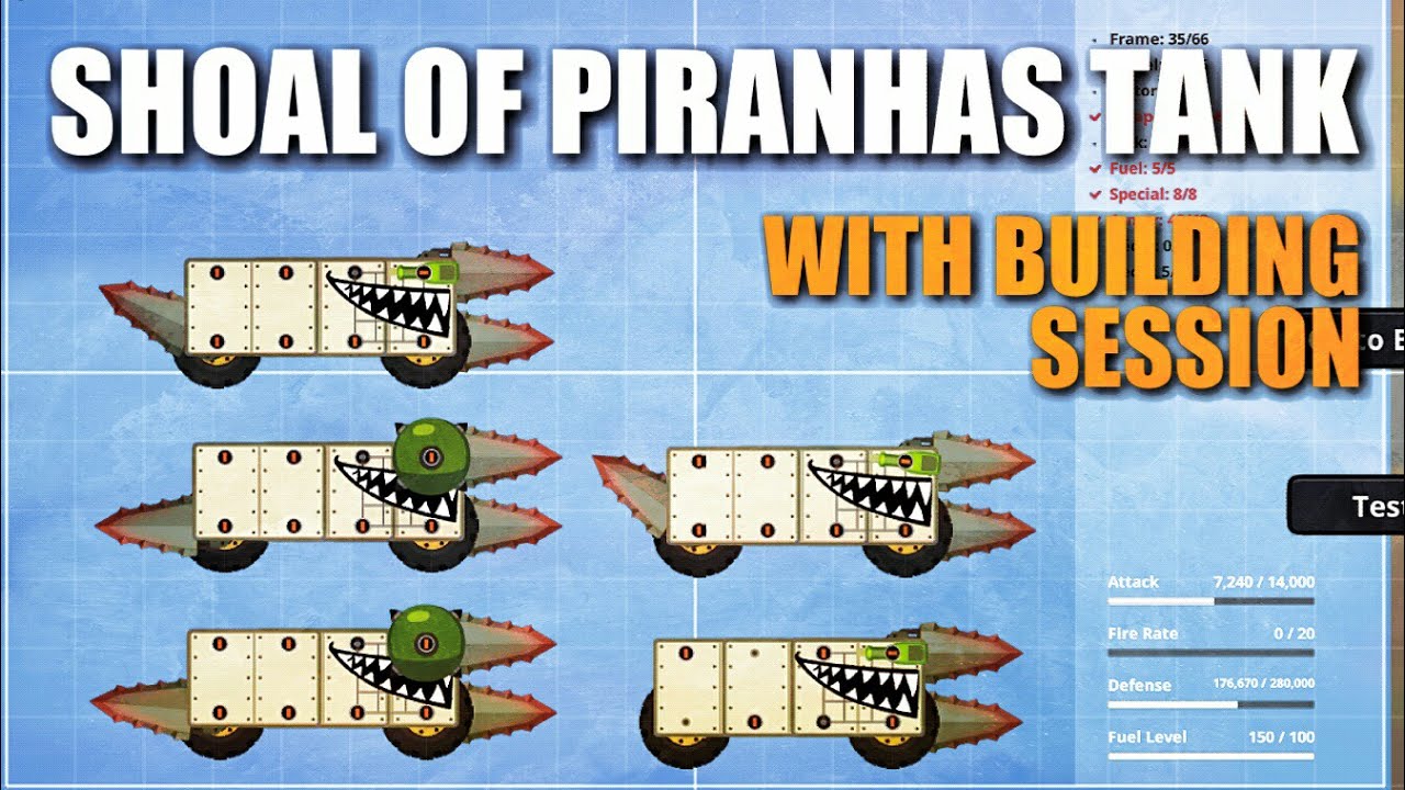 Super Tank Rumble replay - shoal of piranhas tank