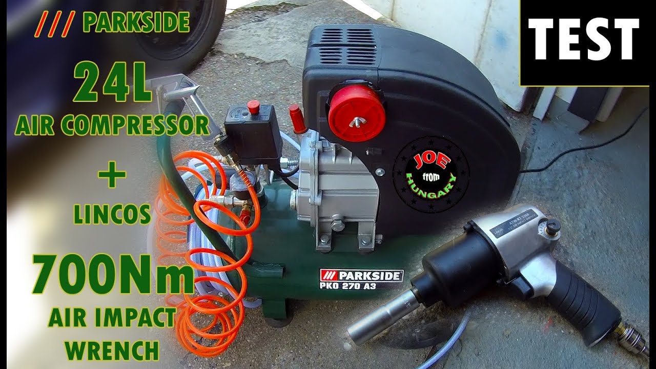 #PARKSIDE kompresszor + Lincos l&eacute;gkulcs teszt | LIDL AIR COMPRESSOR PKO 270 A3 & AIR IMPACT WRENCH