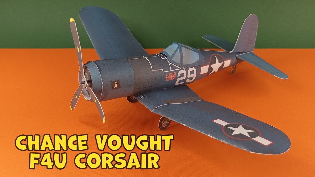 F4U Corsair Aircraft Paper Model | Papercraft | Corsair Paper Airplane | Replica Vintage Aircraft
