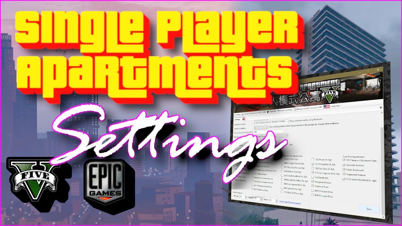 Single Player Apartments Settings GTA 5 EPic Games