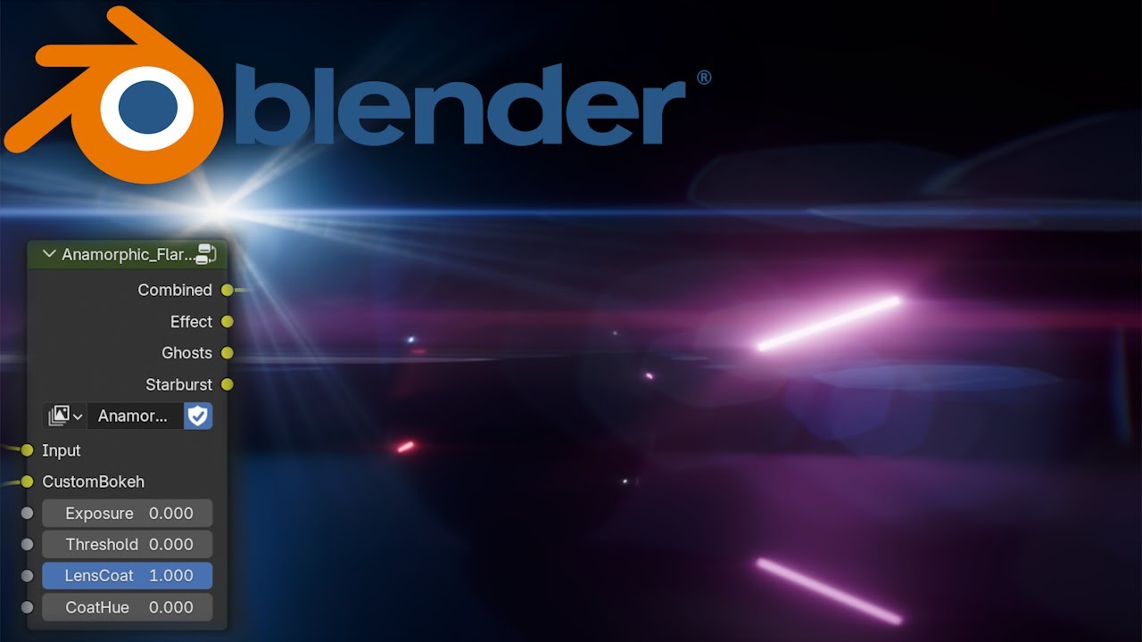 Anamorphic Lens-Flare compositing Node for Blender 4.2