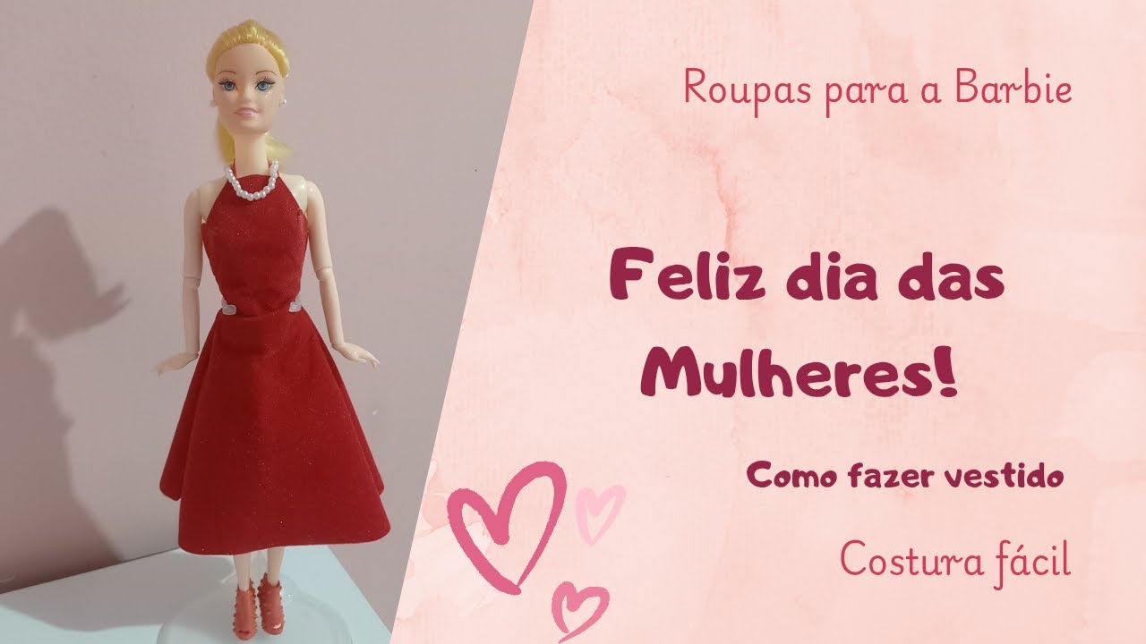 Como costurar vestido para a Barbie | Vestido frente única e redado #barbie #costuracreativa #doll