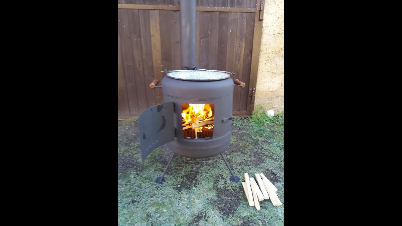 Výroba topeniště ke kotlíku z tlakové nádoby / Firepit made from water pressure tank