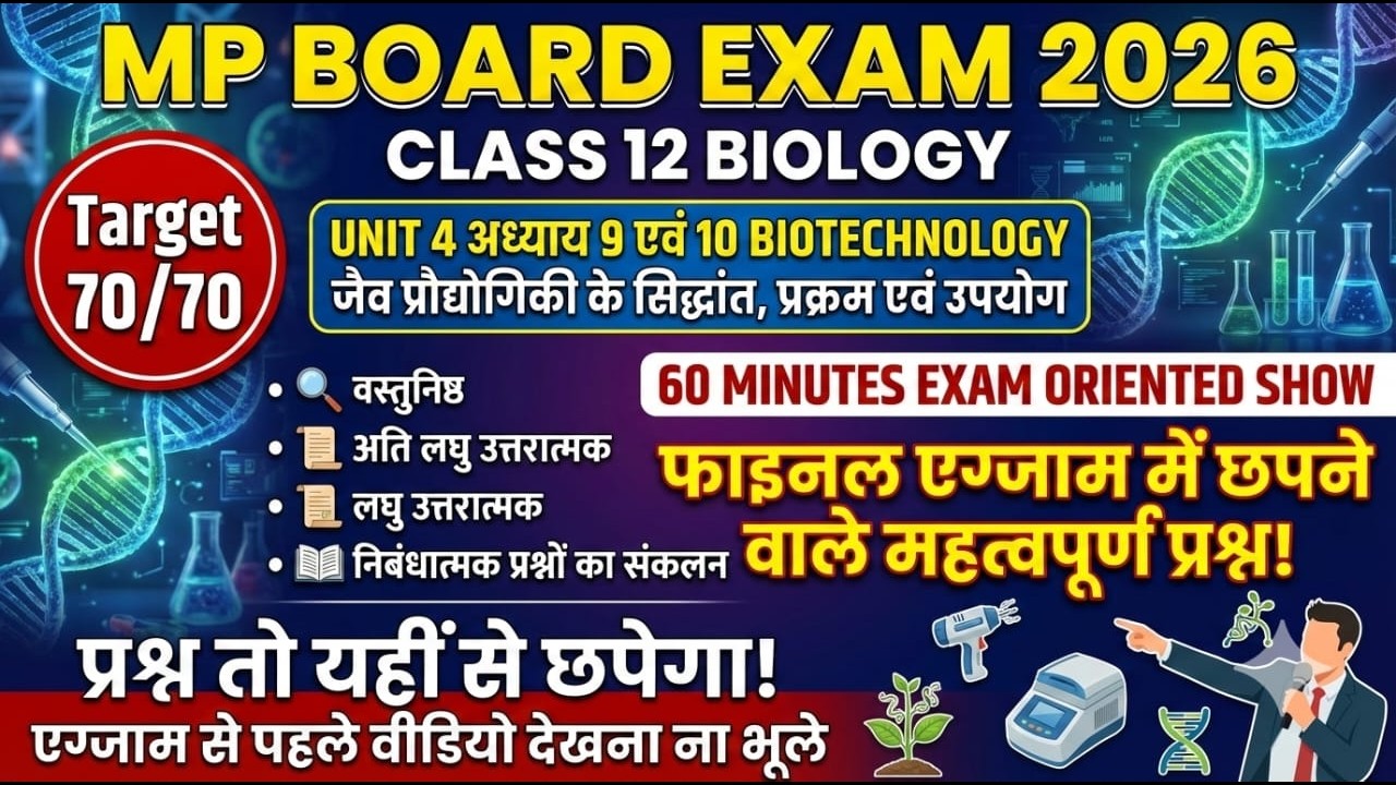 BIOTECHNOLOGY Principal,Process&Application|CLASS12|BOARD EXAM2026|BIOLOGY|FINAL EXAM PAPER